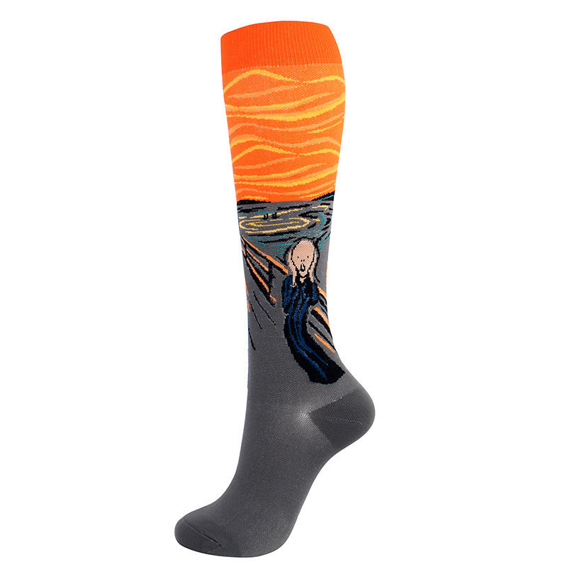 Running Compression Socks Famous Painting Pattern Socks - Mubimart -  