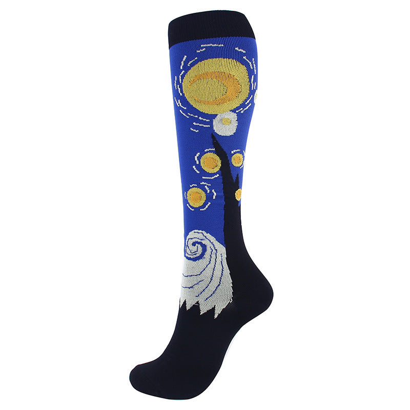 Running Compression Socks Famous Painting Pattern Socks - Mubimart -  