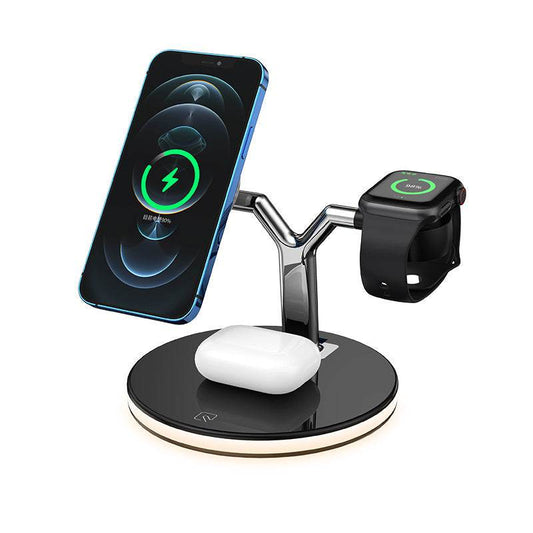 Compatible with Apple , Magnetic Suction Wireless Charger Three In One Wireless Charger - Mubimart