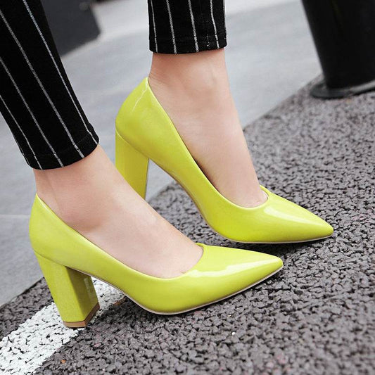 High Heeled Shoes Women's Shoes Work New Pointed Shoes - Mubimart