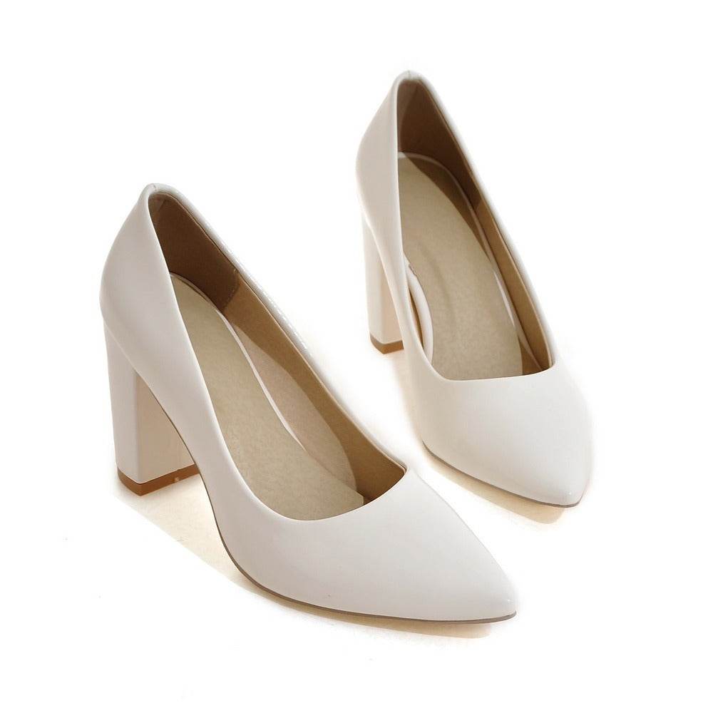 High Heeled Shoes Women's Shoes Work New Pointed Shoes - Mubimart