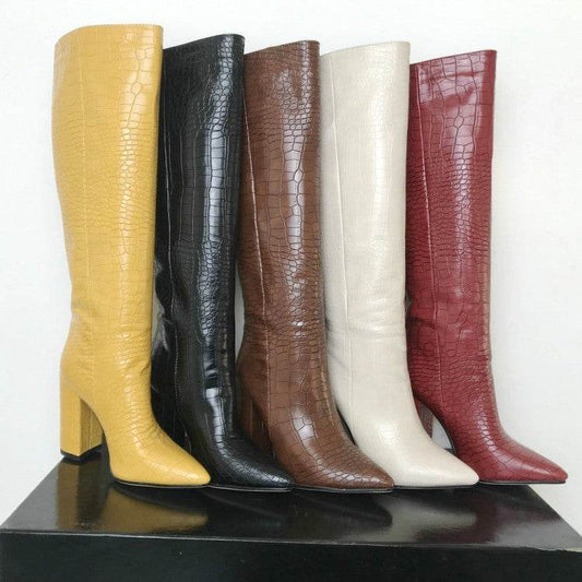 Large chunky boots for high boots for women - Mubimart