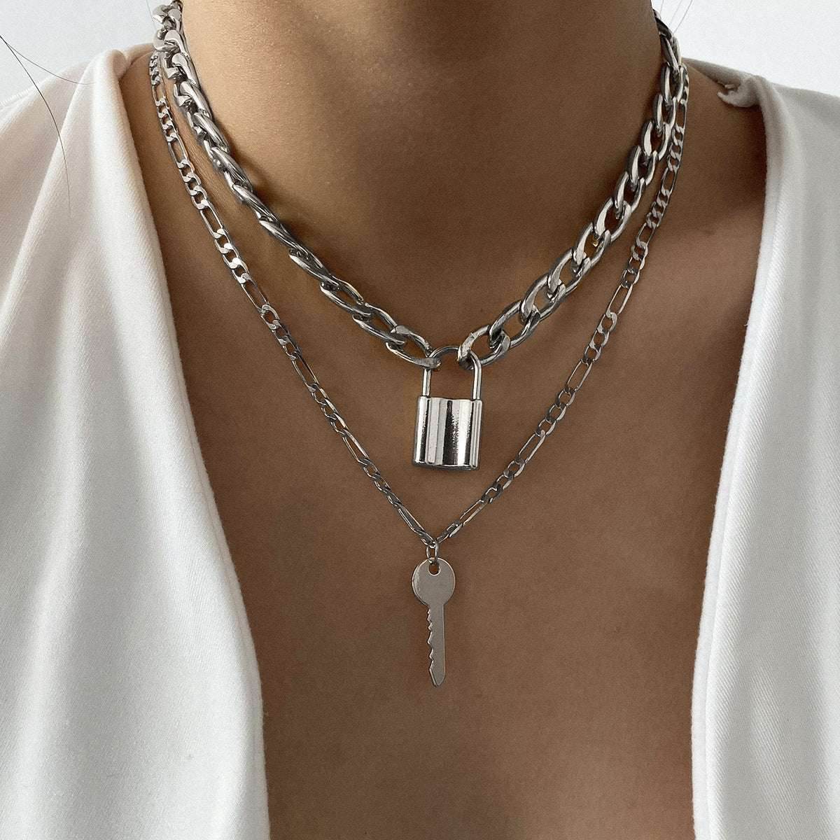 Retro Niche Double-Layer Chain Necklace Women - Mubimart