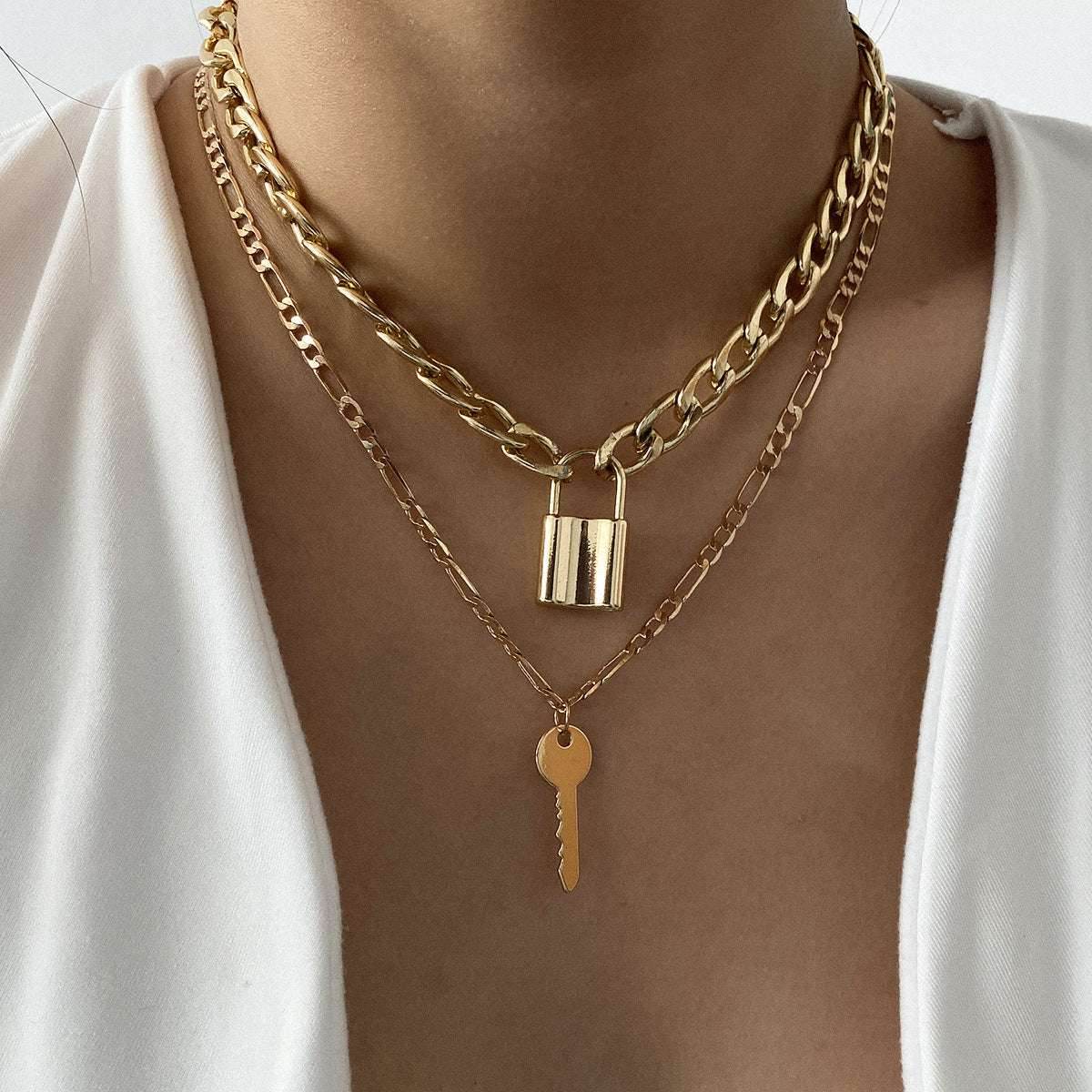 Retro Niche Double-Layer Chain Necklace Women - Mubimart