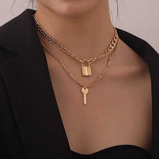 Retro Niche Double-Layer Chain Necklace Women - Mubimart