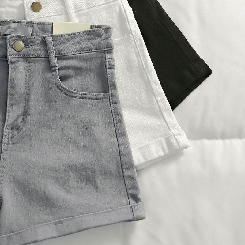 Denim Shorts Women Size Plus Small Size Wild Simple Package Hip Elastic - Mubimart