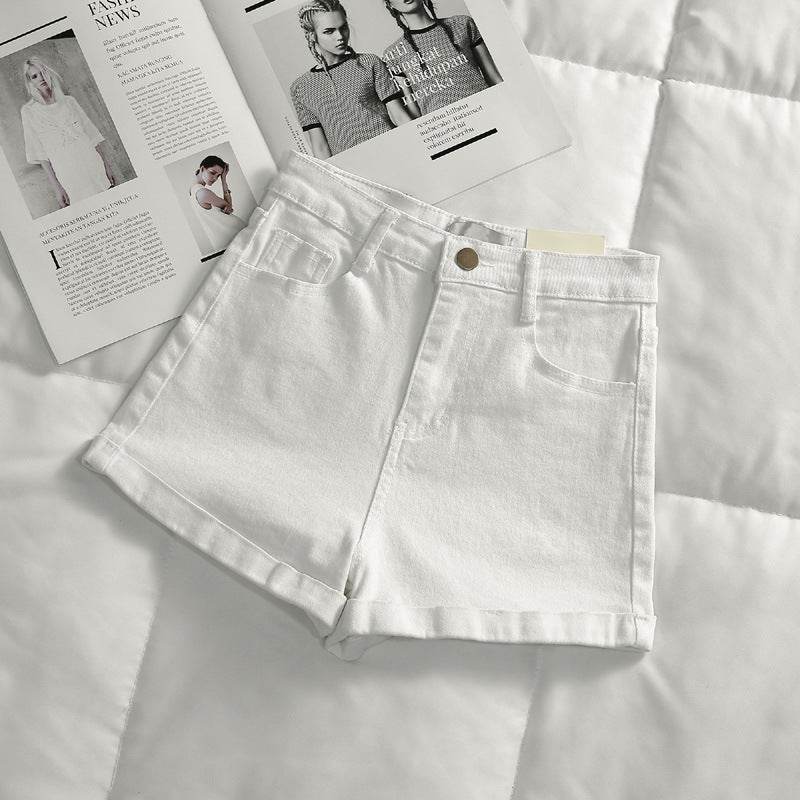 Denim Shorts Women Size Plus Small Size Wild Simple Package Hip Elastic - Mubimart