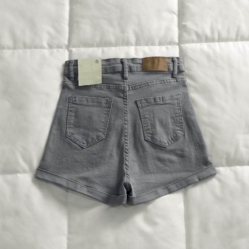 Denim Shorts Women Size Plus Small Size Wild Simple Package Hip Elastic - Mubimart