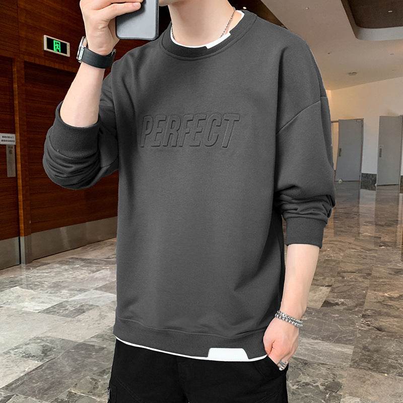 Sweatshirt Men Korean Style Trend Round Neck Fashion - Mubimart