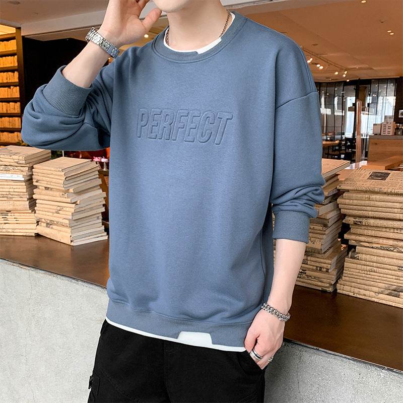Sweatshirt Men Korean Style Trend Round Neck Fashion - Mubimart
