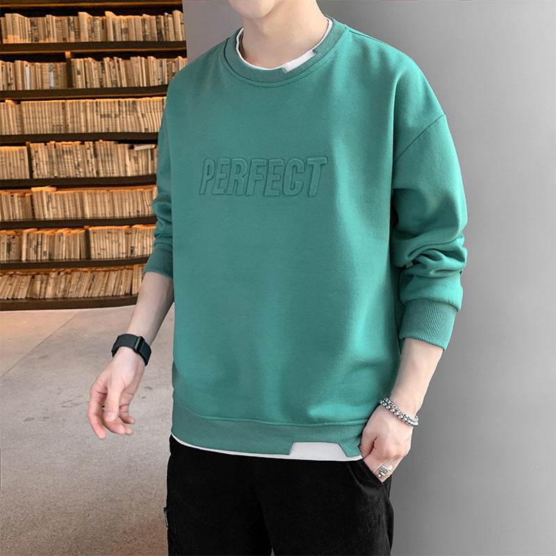 Sweatshirt Men Korean Style Trend Round Neck Fashion - Mubimart