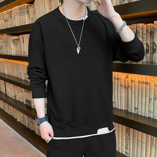 Sweatshirt Men Korean Style Trend Round Neck Fashion - Mubimart