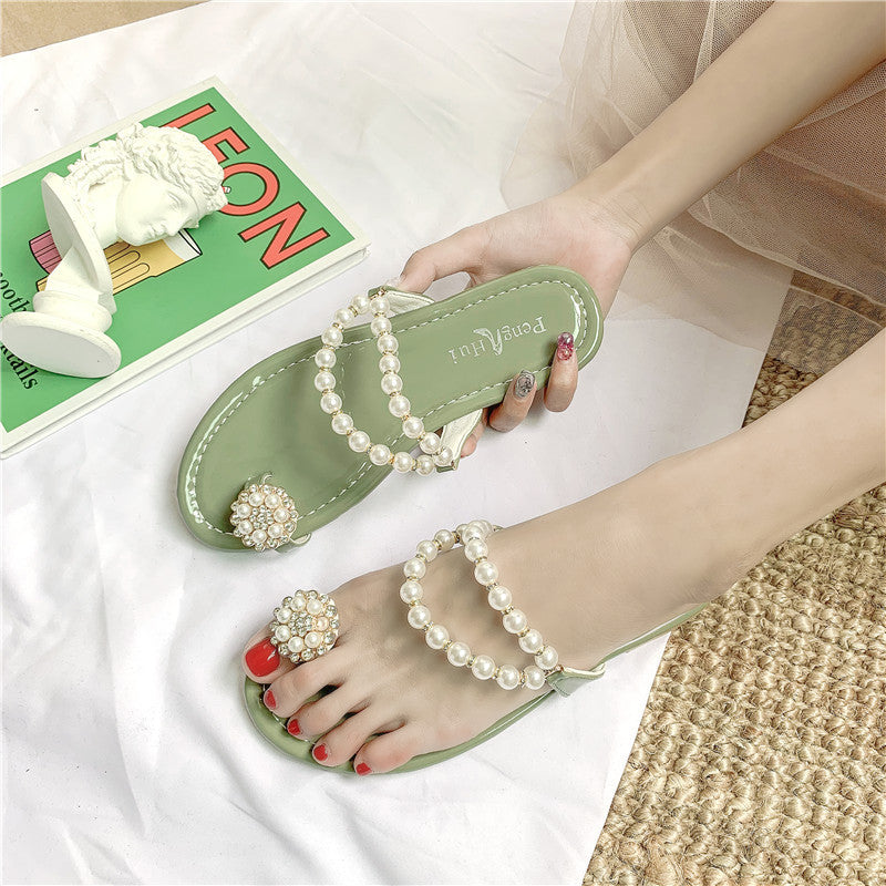 Summer New Style Korean Pearl Slipper - Mubimart -  