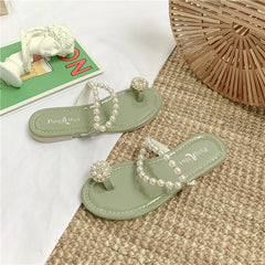 Summer New Style Korean Pearl Slipper - Mubimart -  