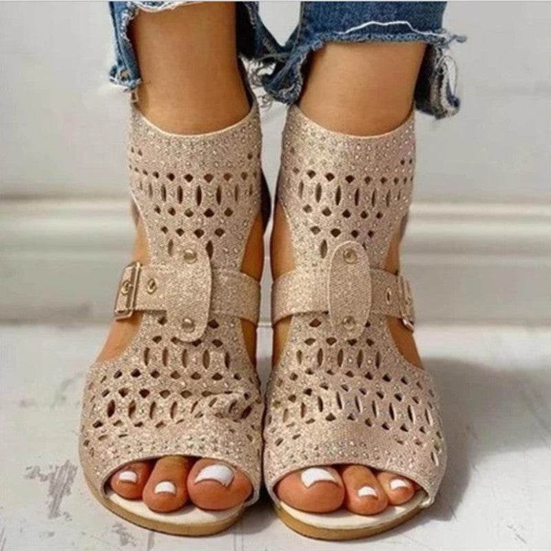 Sandals Rivet Flat Sandals Women's Shoes - Mubimart