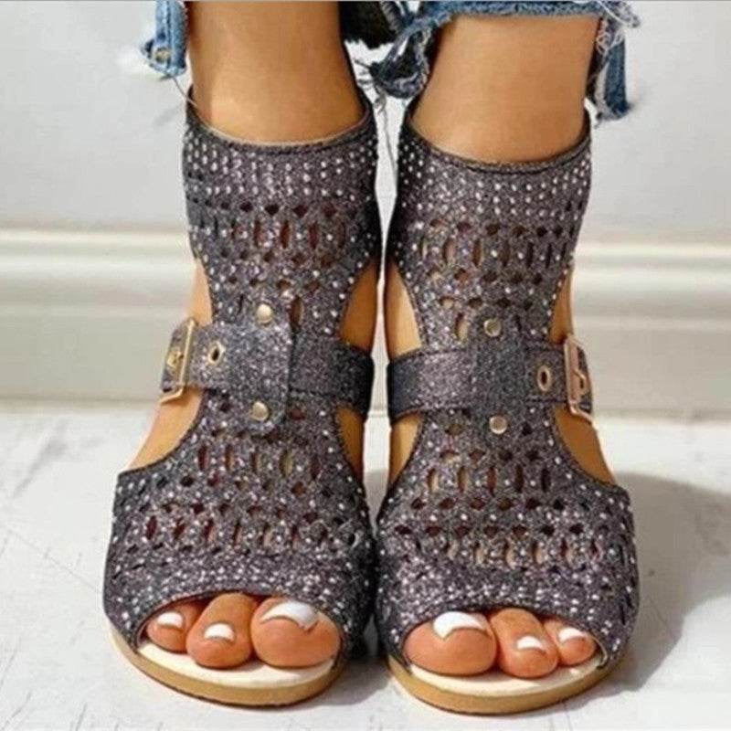 Sandals Rivet Flat Sandals Women's Shoes - Mubimart