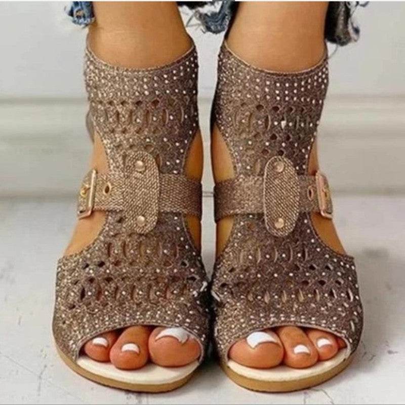 Sandals Rivet Flat Sandals Women's Shoes - Mubimart