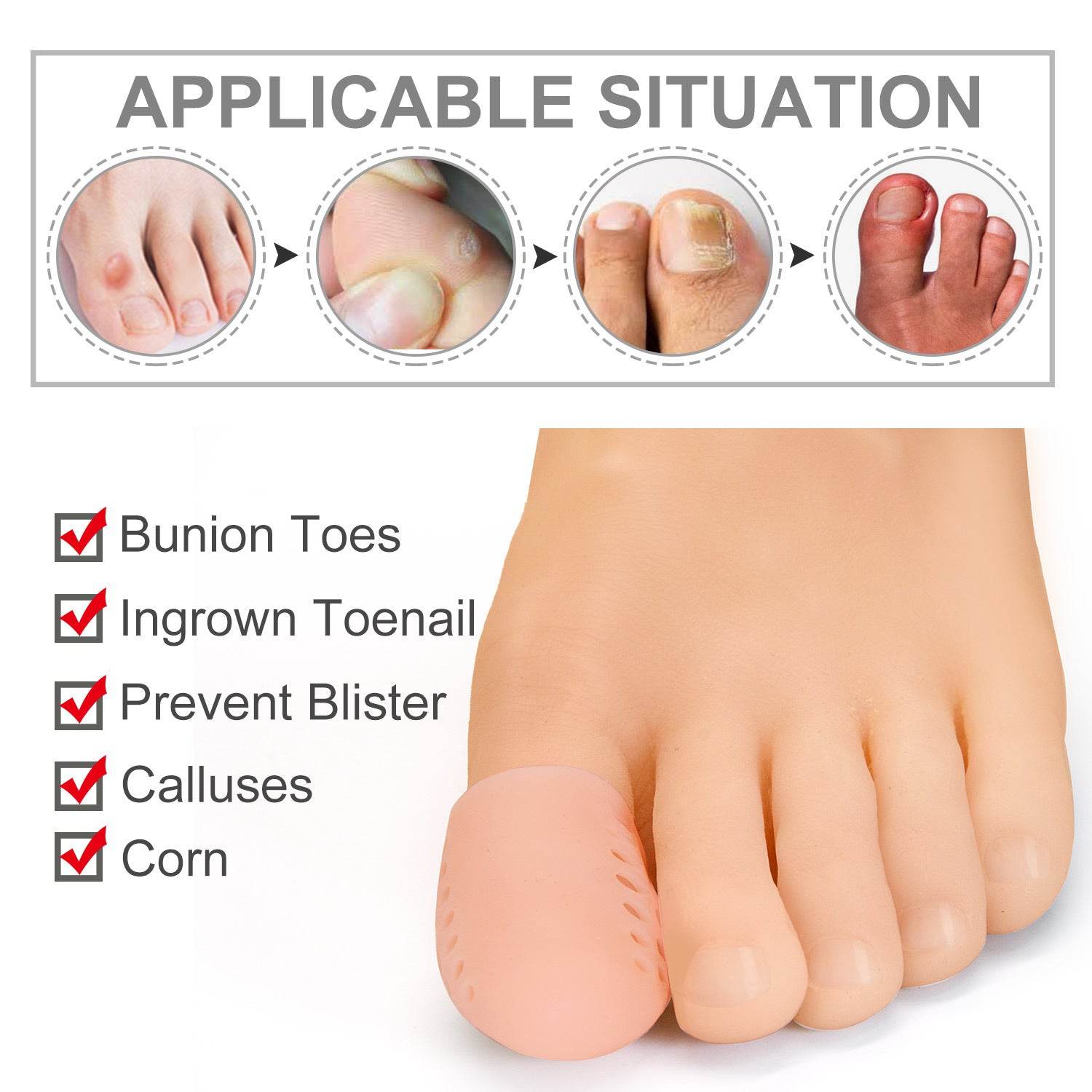 Protective Cover High Heels Small Toe Thumb Cover Toe Separator - Mubimart