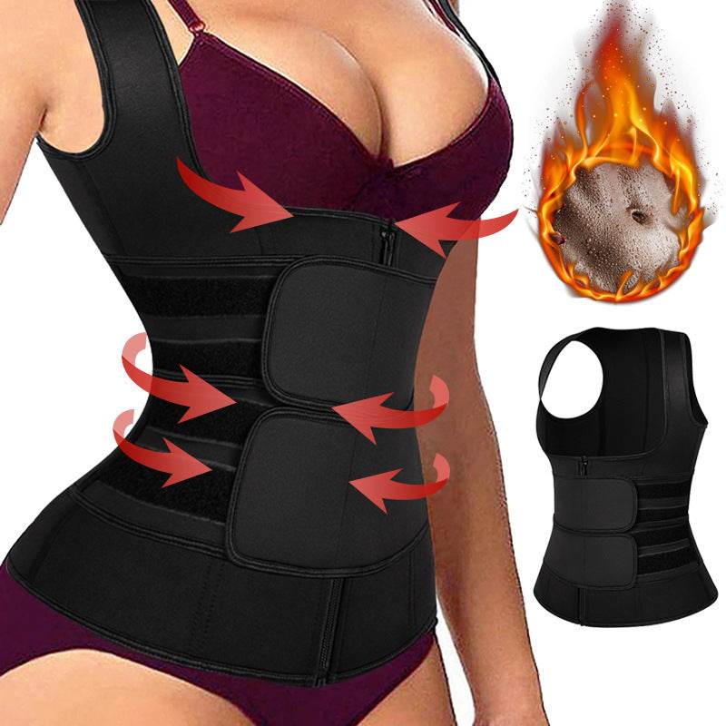 Adjustable Waist Velcro Double Waist Zipper Shaper - Mubimart