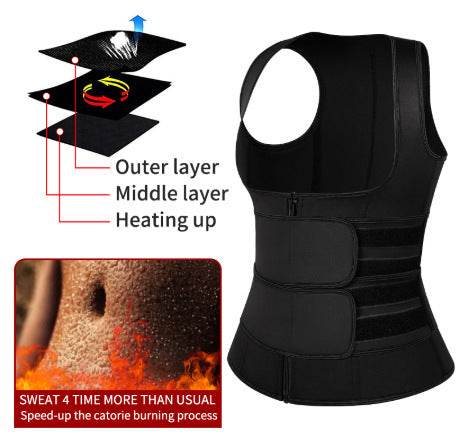 Adjustable Waist Velcro Double Waist Zipper Shaper - Mubimart