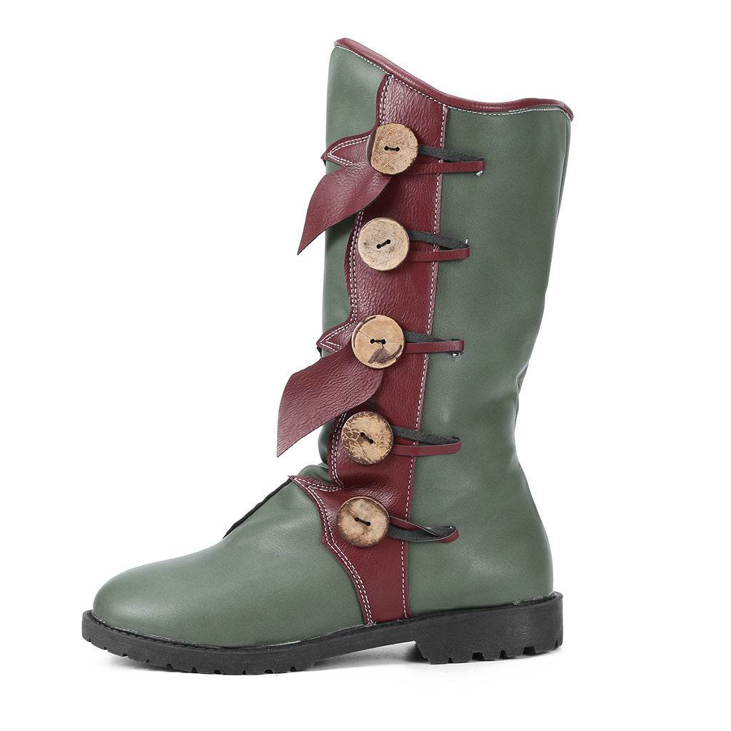 Women's Fashion Mid-Boots Color Matching Women Boots - Mubimart