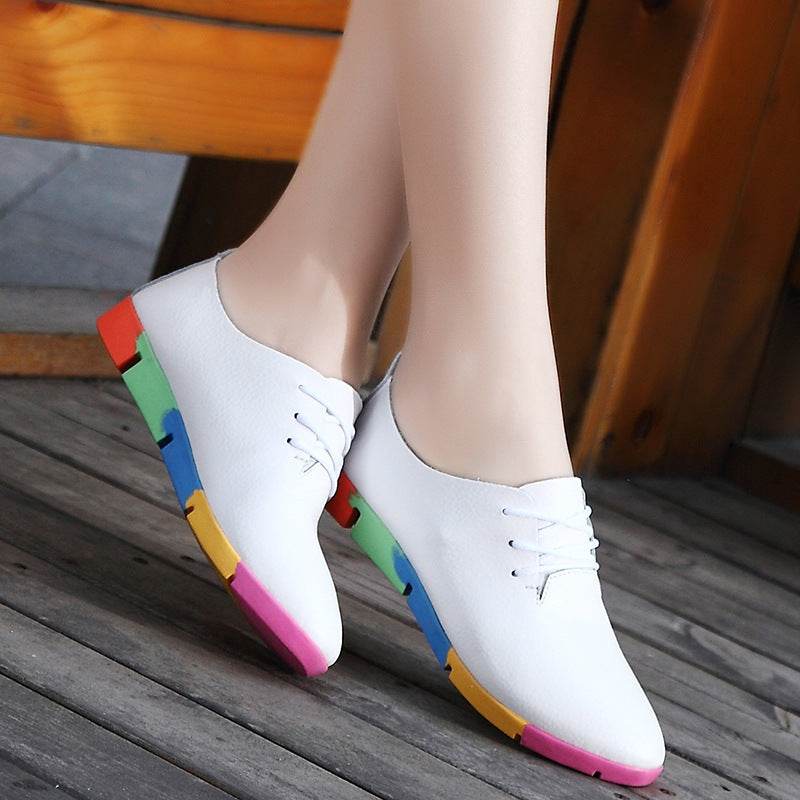 Women's Single Shoes Korean Nurse Shoes Women Casual Shoes White Shoes - Mubimart