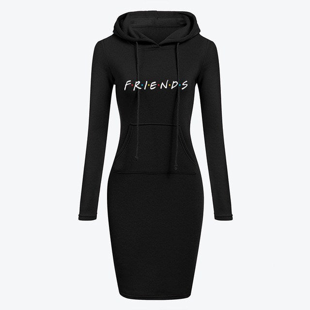 Autumn Winter Women Hoodies Sweatshirts Long-sleeved Dress - Mubimart - Sweatshirts 