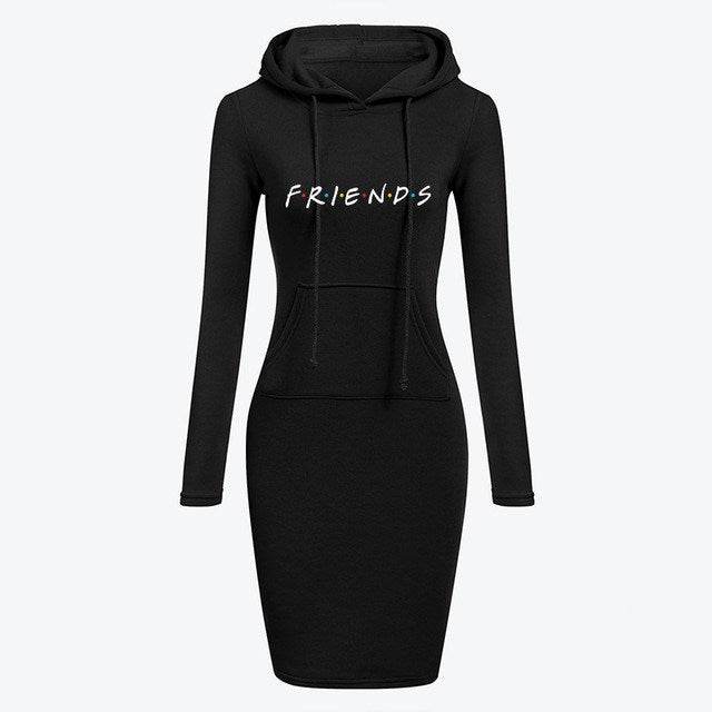 Autumn Winter Women Hoodies Sweatshirts Long-sleeved Dress - Mubimart