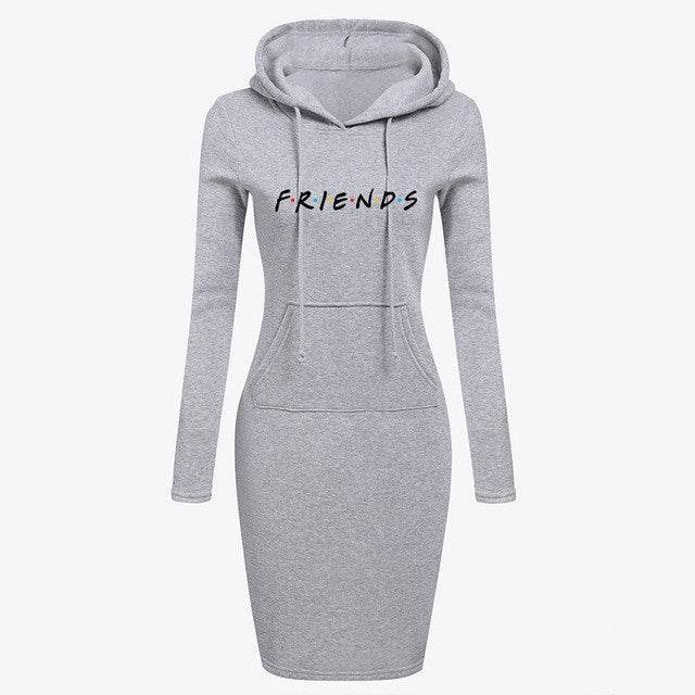 Autumn Winter Women Hoodies Sweatshirts Long-sleeved Dress - Mubimart