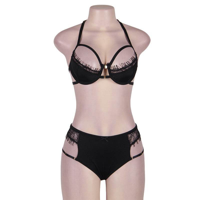 Sexy Lingerie Sexy Lace Three-point Bra Set - Mubimart