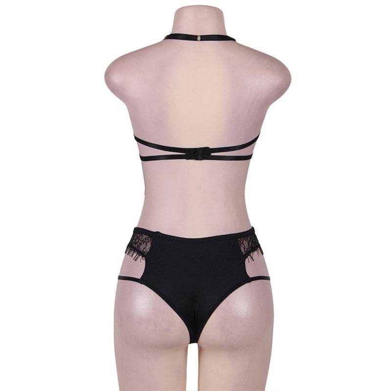 Sexy Lingerie Sexy Lace Three-point Bra Set - Mubimart