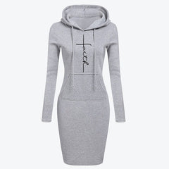 Autumn Winter Women Hoodies Sweatshirts Long-sleeved Dress - Mubimart - Sweatshirts 