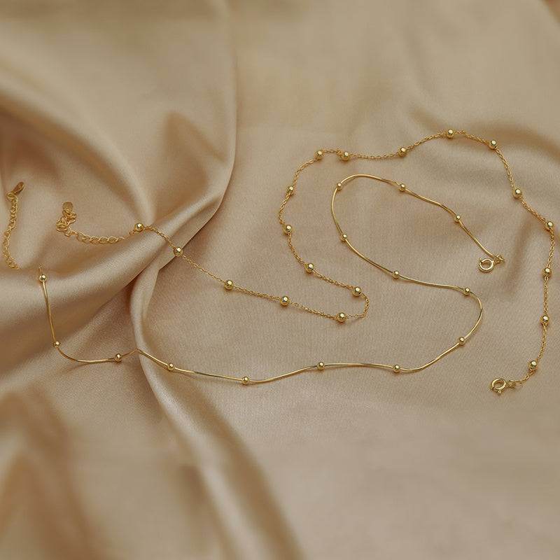 Neck Chain Women Short Clavicle Necklace Sterling Silver Clavicle Chain Women Simple Temperament - Mubimart