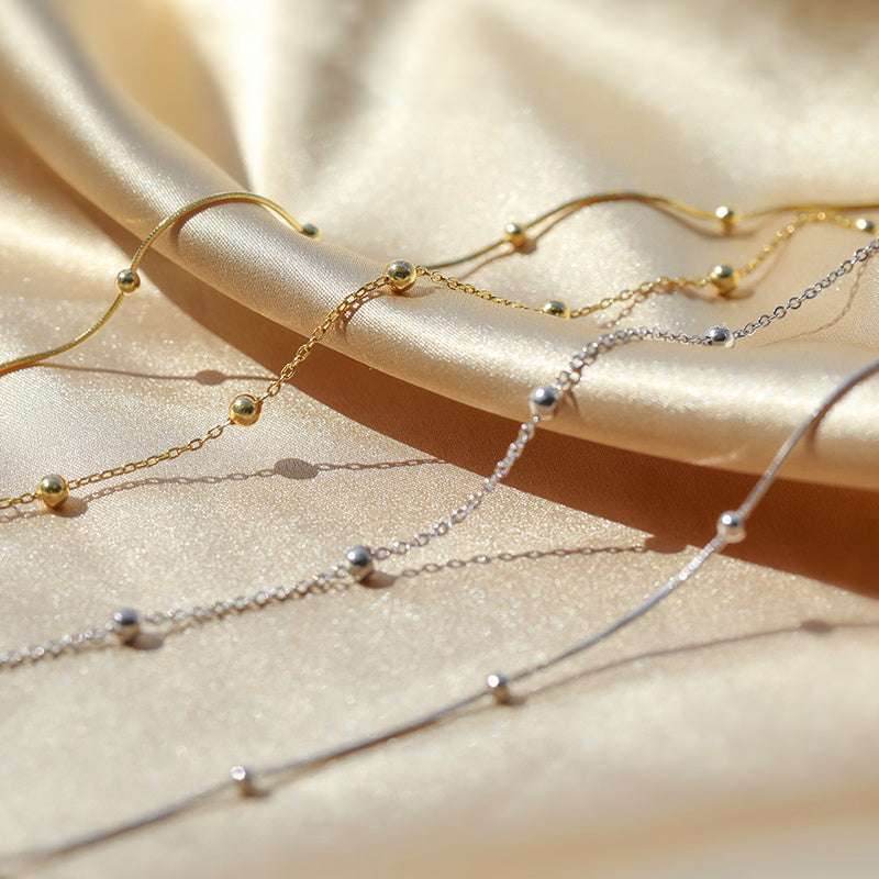 Neck Chain Women Short Clavicle Necklace Sterling Silver Clavicle Chain Women Simple Temperament - Mubimart