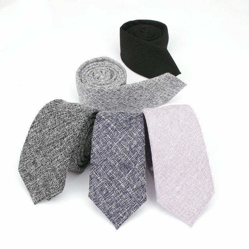 Men's Neckties Wholesale Super Narrow Spot Imitation Wool 6cm - Mubimart