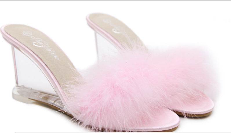 Women's Simple Wedge Heel Sandal With One-button - Mubimart