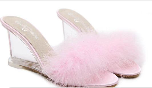 Women's Simple Wedge Heel Sandal With One-button - Mubimart
