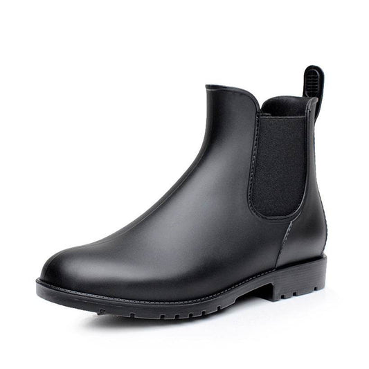 Low-top Men's Rain Boots Fashion Waterproof Low-top Rain Boots Chelsea Water Shoes - Mubimart