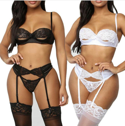 Sexy Lingerie Underwear Nightgown Woman Panties Bra Lace - Mubimart