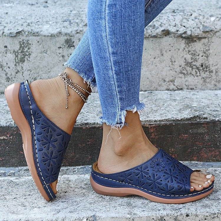 Summer Women Wedge Sandals Premium Orthopedic Toe Sandals - Mubimart