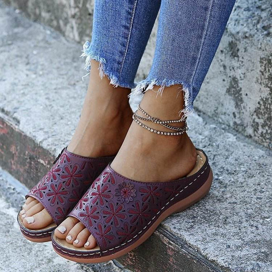 Summer Women Wedge Sandals Premium Orthopedic Toe Sandals - Mubimart