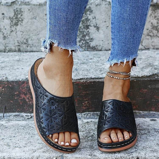 Summer Women Wedge Sandals Premium Orthopedic Toe Sandals - Mubimart