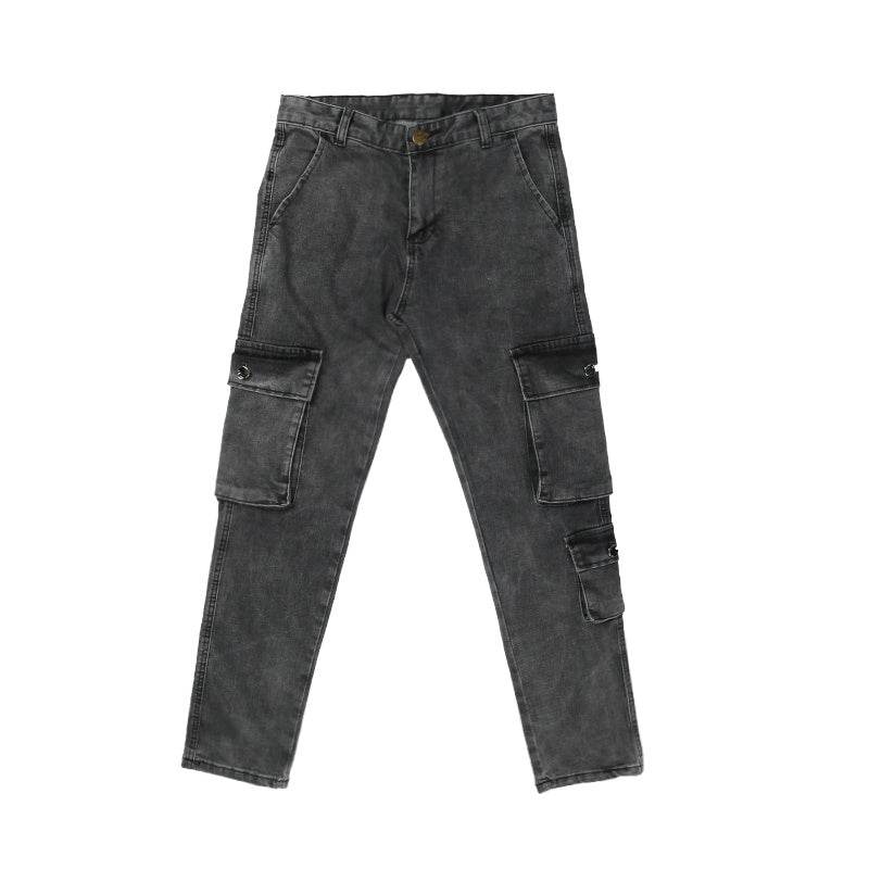 Mens Washed Cargo Pants Side Pocket - Mubimart