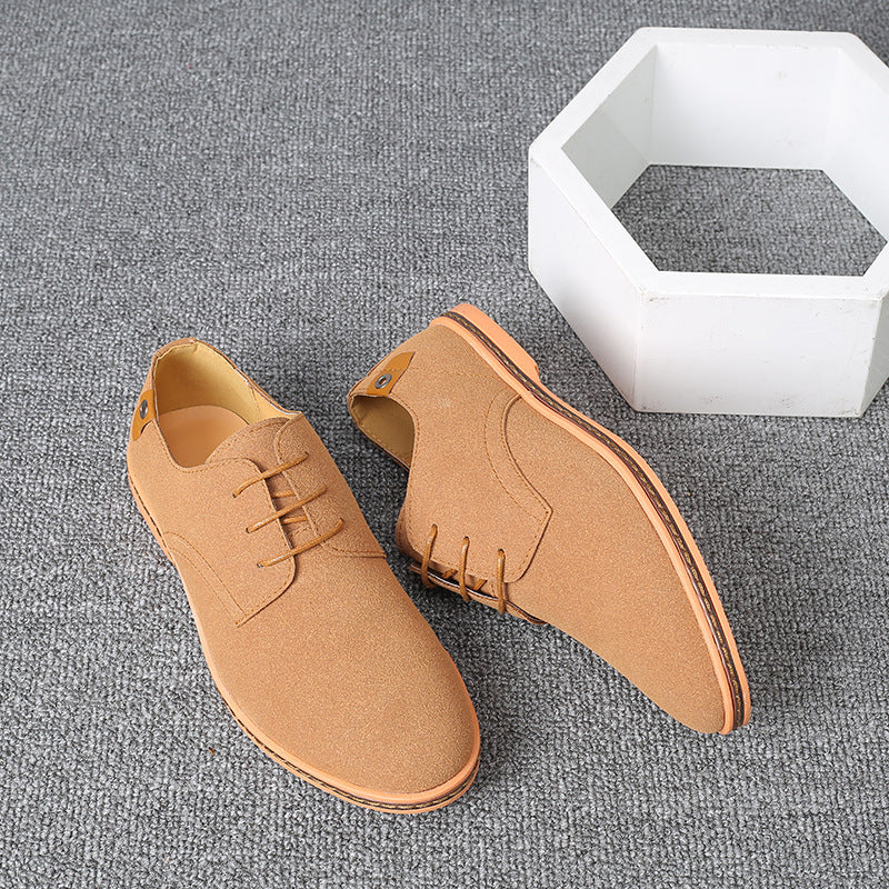 Spring suede men's shoes leather casual oxford shoes