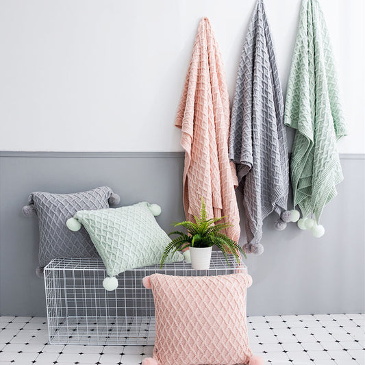 INS Blanket Throw Pillow Air Conditioning Knitted Blanket