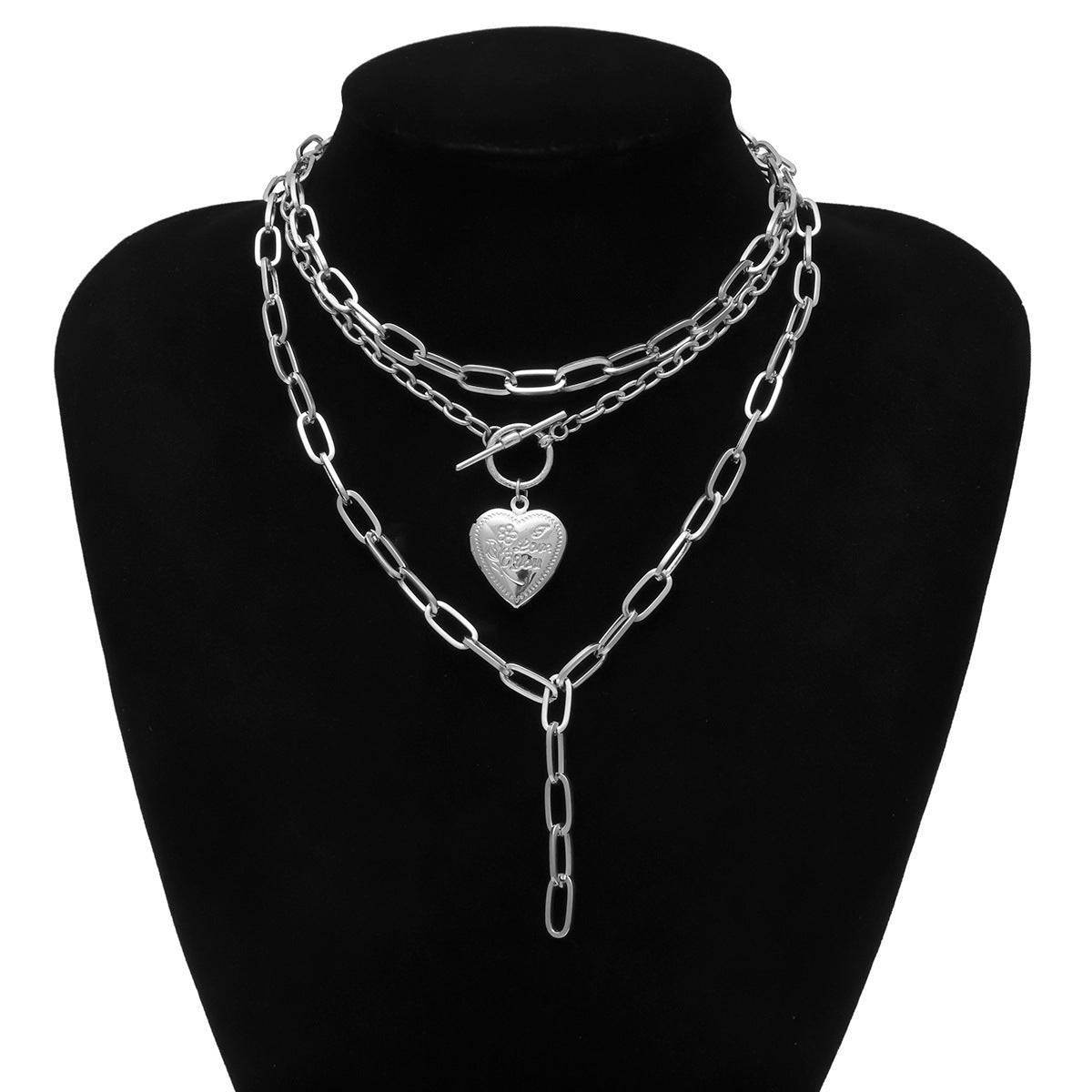 Creative Geometric Thick Chain Tassel Necklace Women - Mubimart
