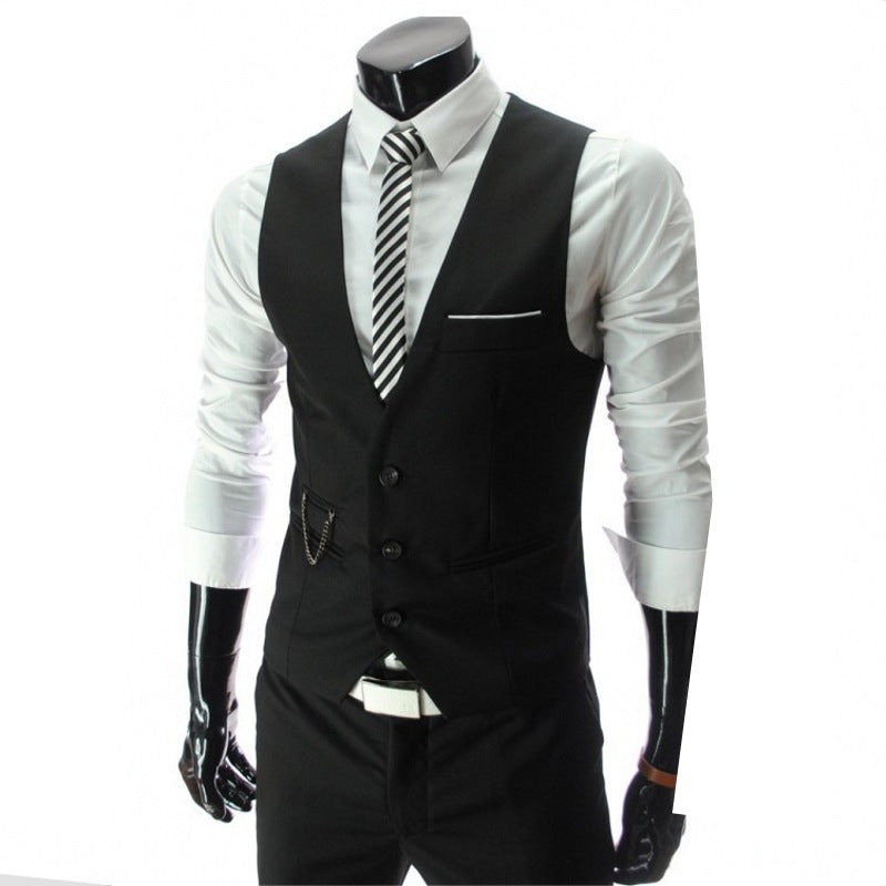 Men's Casual Suit Vest British Slim Waistcoat Vest