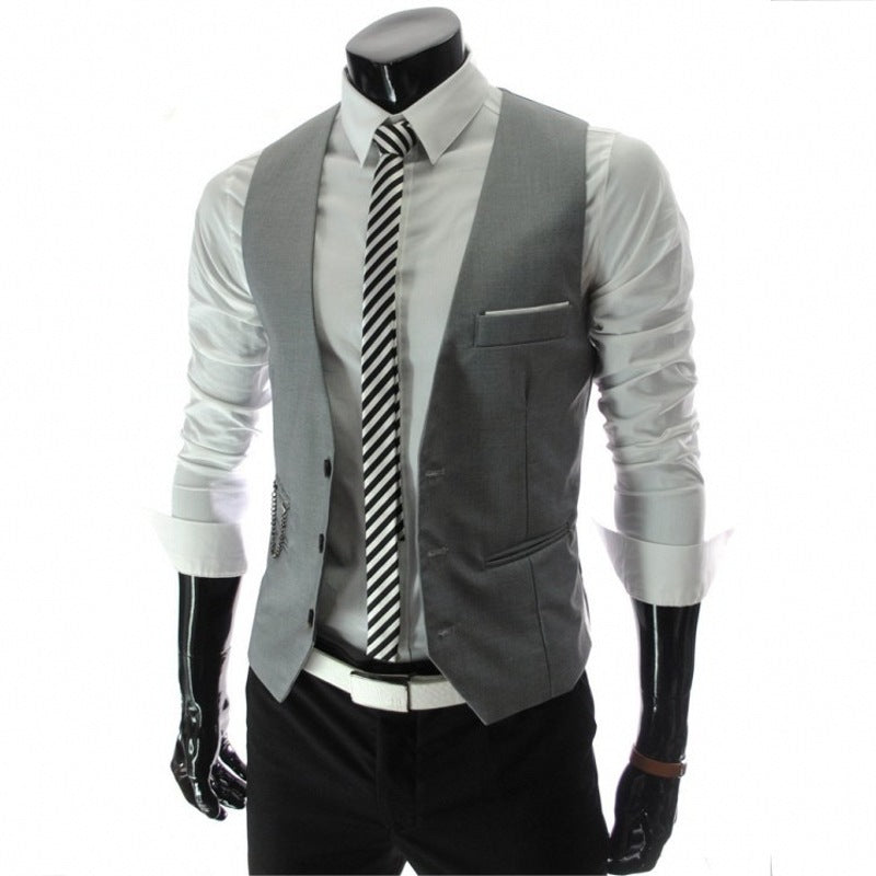 Men's Casual Suit Vest British Slim Waistcoat Vest