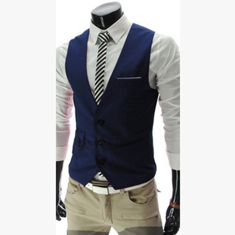 Men's Casual Suit Vest British Slim Waistcoat Vest