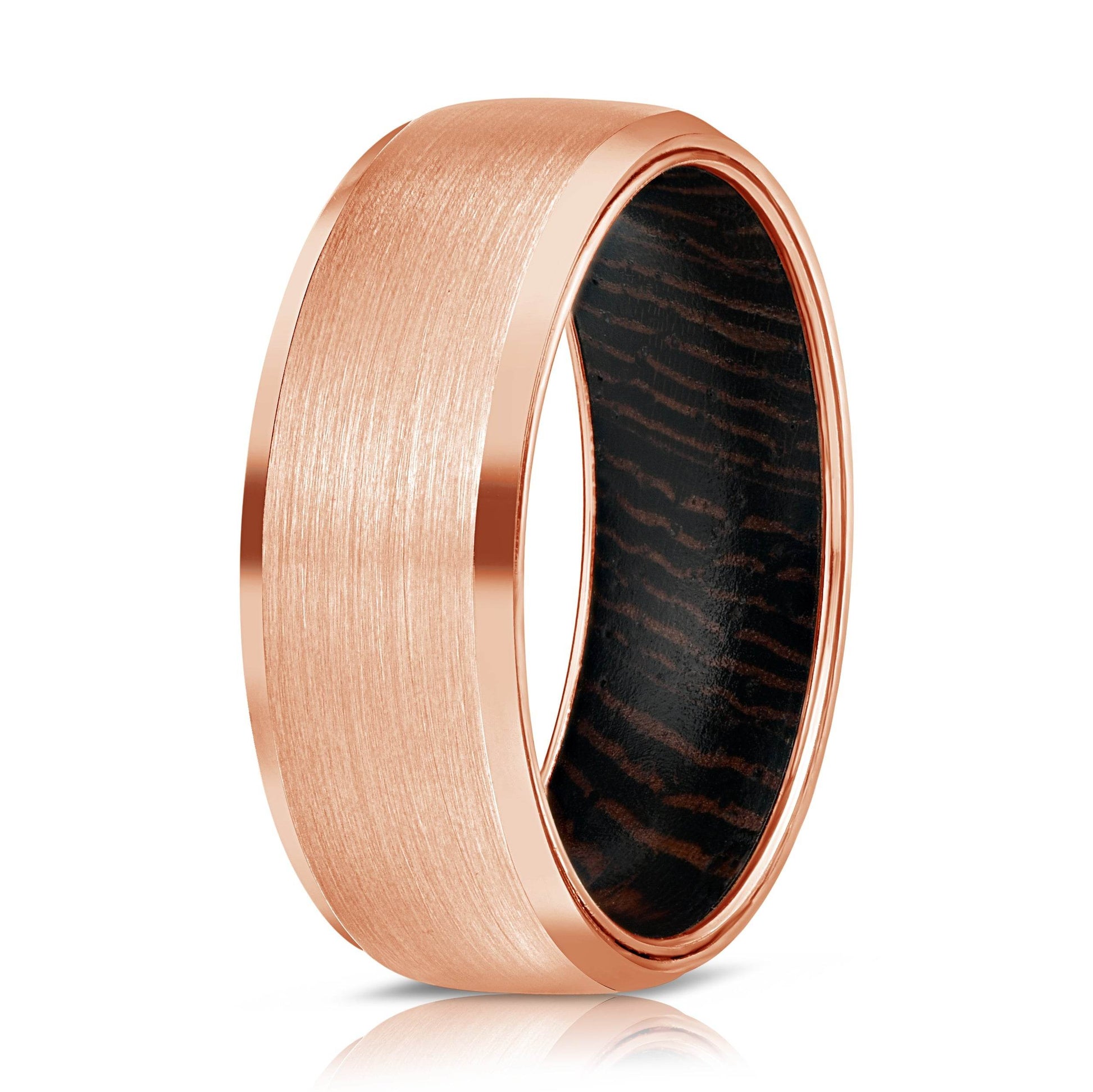 Men Tungsten Carbide Ring Rose Gold - Mubimart
